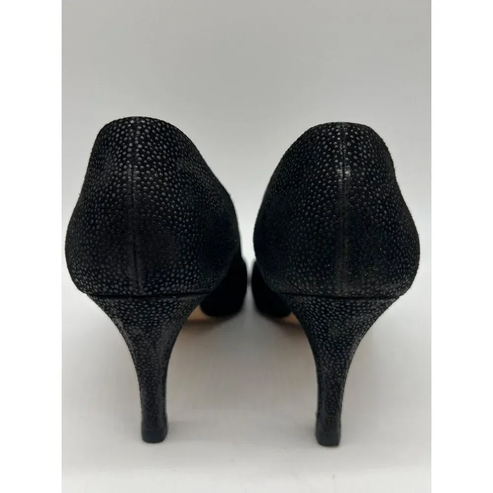 Versani Women Black Textured Suede Pump Size 7.5